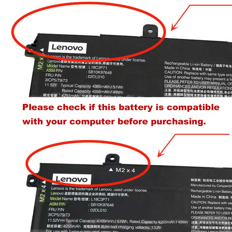 Lenovo ThinkPad T490 Série Batterie