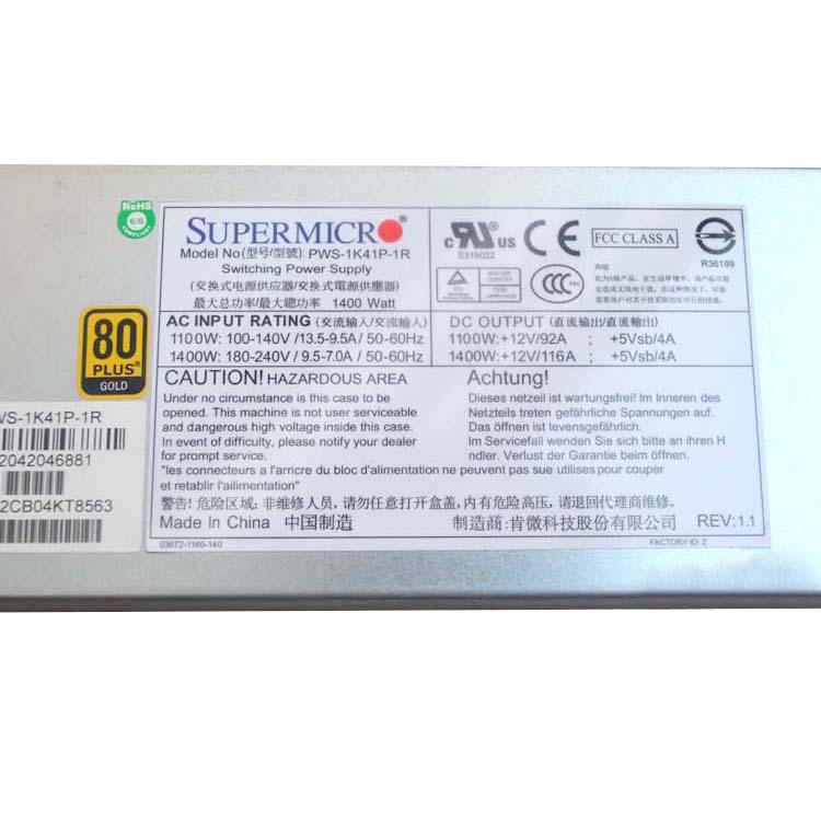 SUPERMICRO PWS-1K41P-1R Alimentation